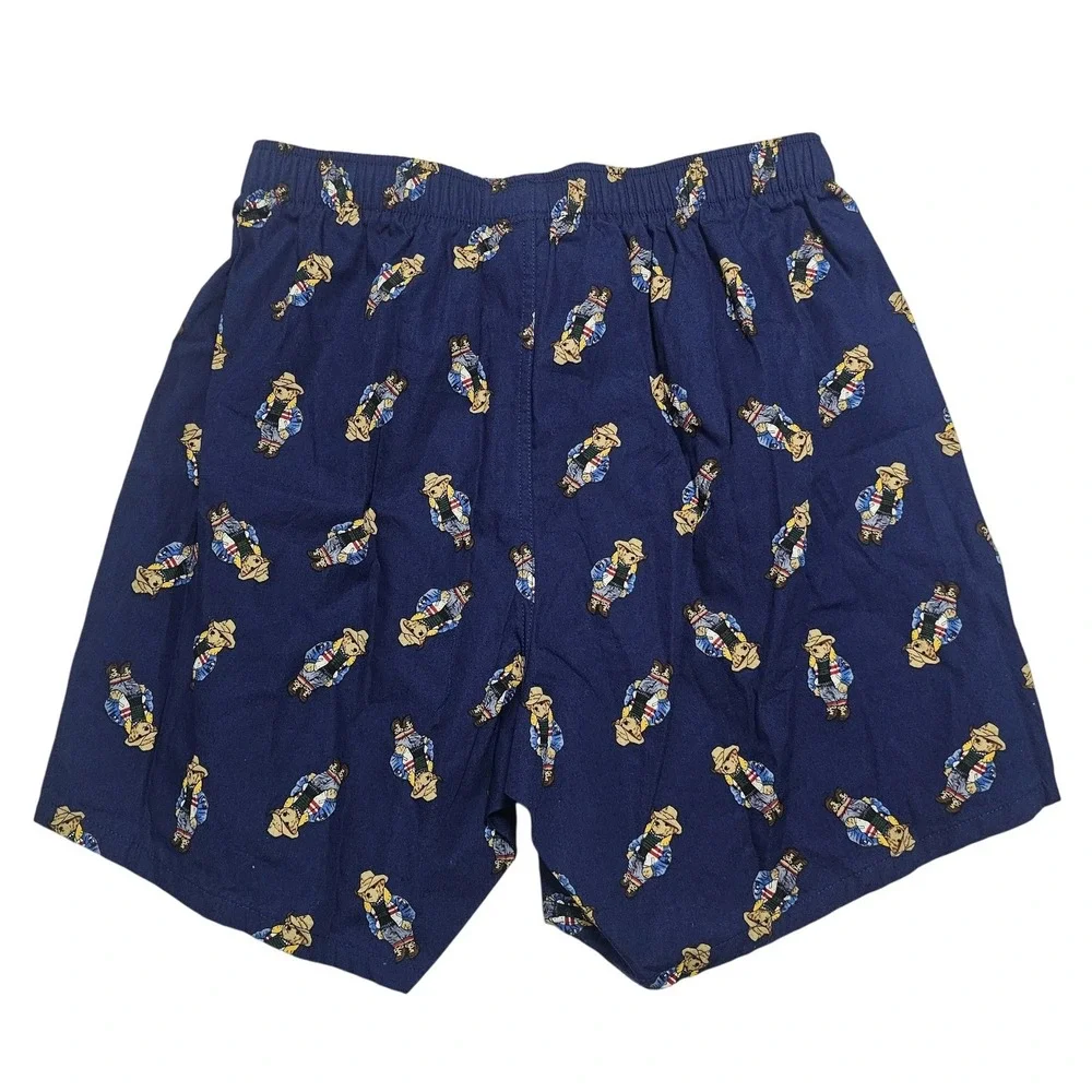 Polo Ralph Lauren Mens Polo Bear Boxer Shorts Navy Blue Western Cowboy & Socks S